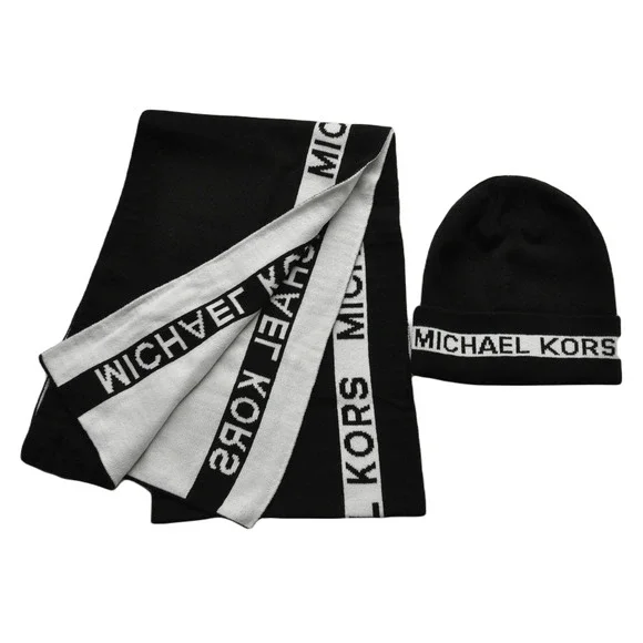 MICHAEL KORS SCARF AND BEANIE HAT SET UNISEX s-l400.jpg main image 2
